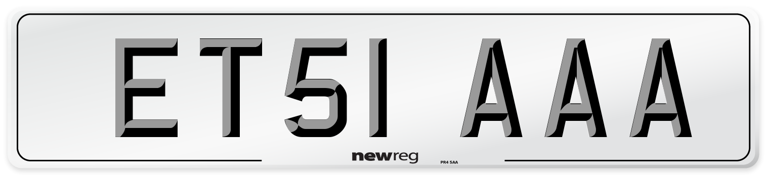 ET51 AAA Number Plate from New Reg